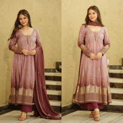 Onion color anarkali gown outfit